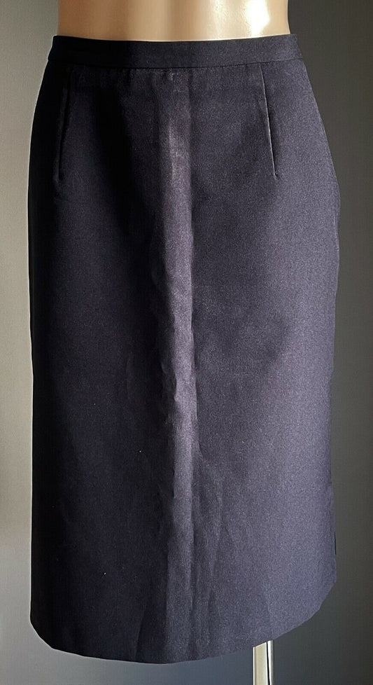 MILLERS Essentials Skirt Navy Blue Straight Knee Length w Side Slits Size 16