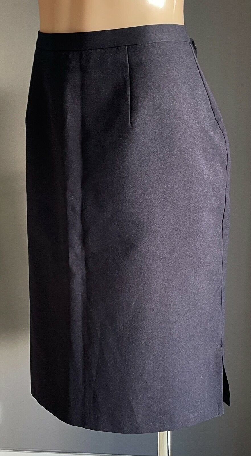 MILLERS Essentials Skirt Navy Blue Straight Knee Length w Side Slits Size 16