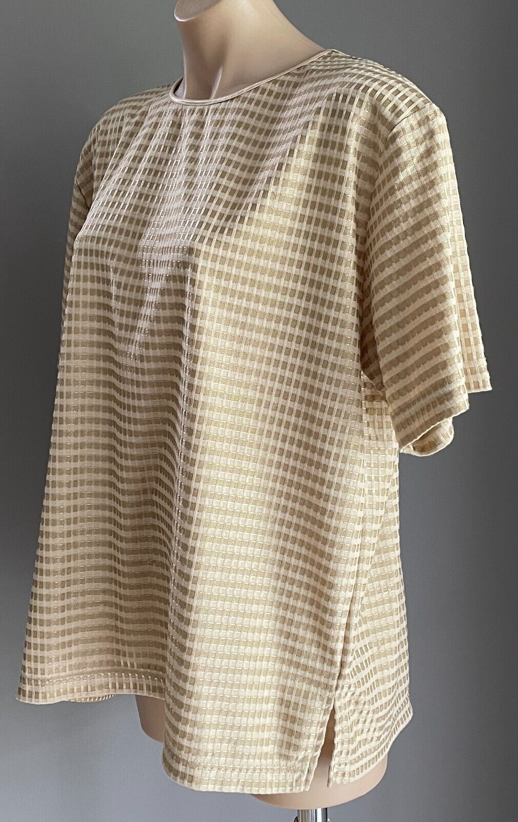 MILLERS Top Gold Square Print Short Sleeve T-Shirt Plus Size 18 Lovely!