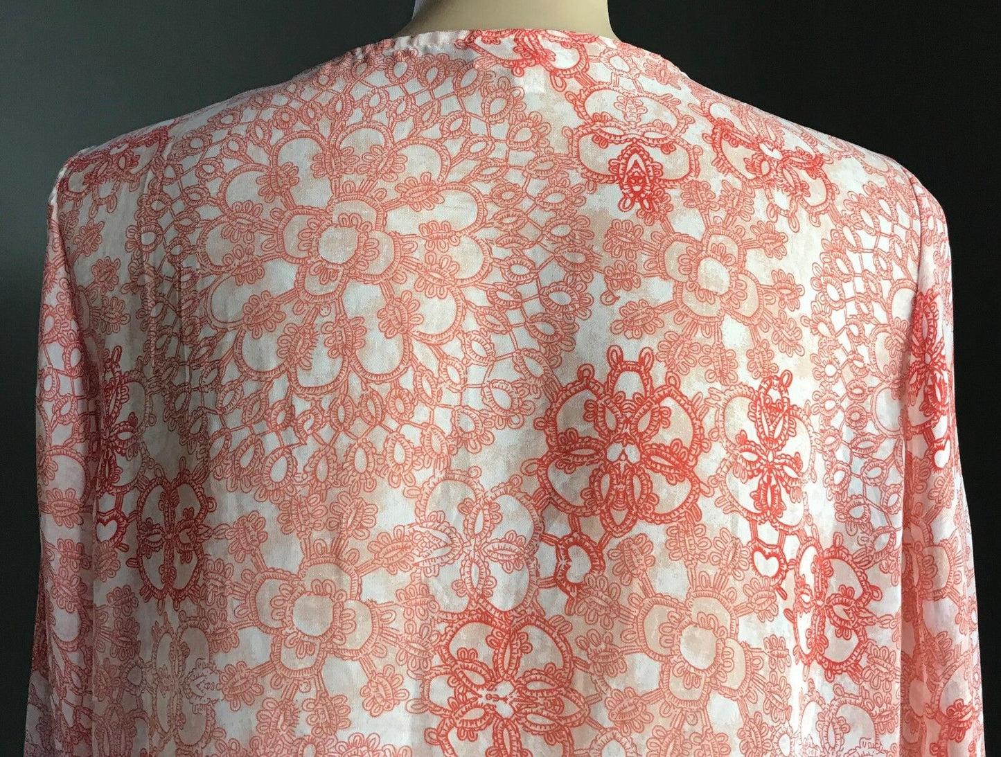 MILLERS Top Blouse Orange & White Mandala Print 3/4 Sleeve Plus Size 20 Retro