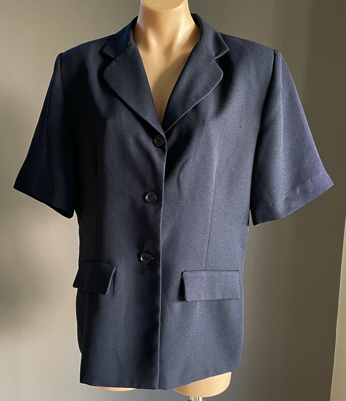 MILLERS CLASSIC WEAR Jacket Navy Blue Short Sleeve Single Breasted Size 16 (1)