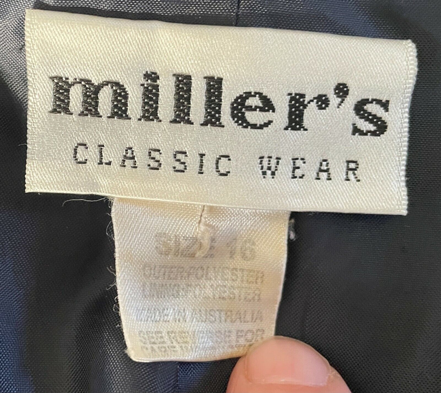 MILLERS CLASSIC WEAR Jacket Navy Blue Short Sleeve Single Breasted Size 16 (1)