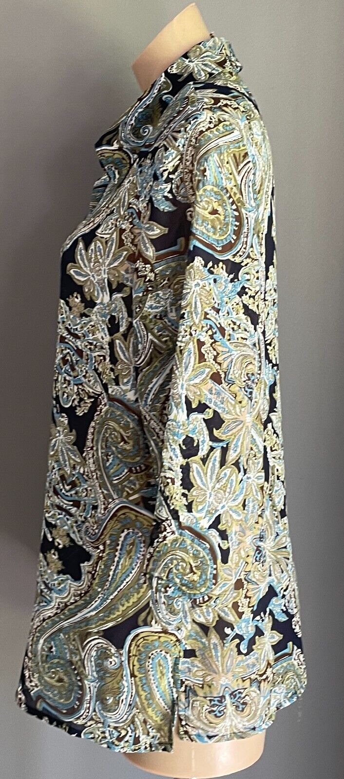 MILLERS Shirt Multicoloured Paisley Print Button Up Blouse 3/4 Sleeve Top Sz 14