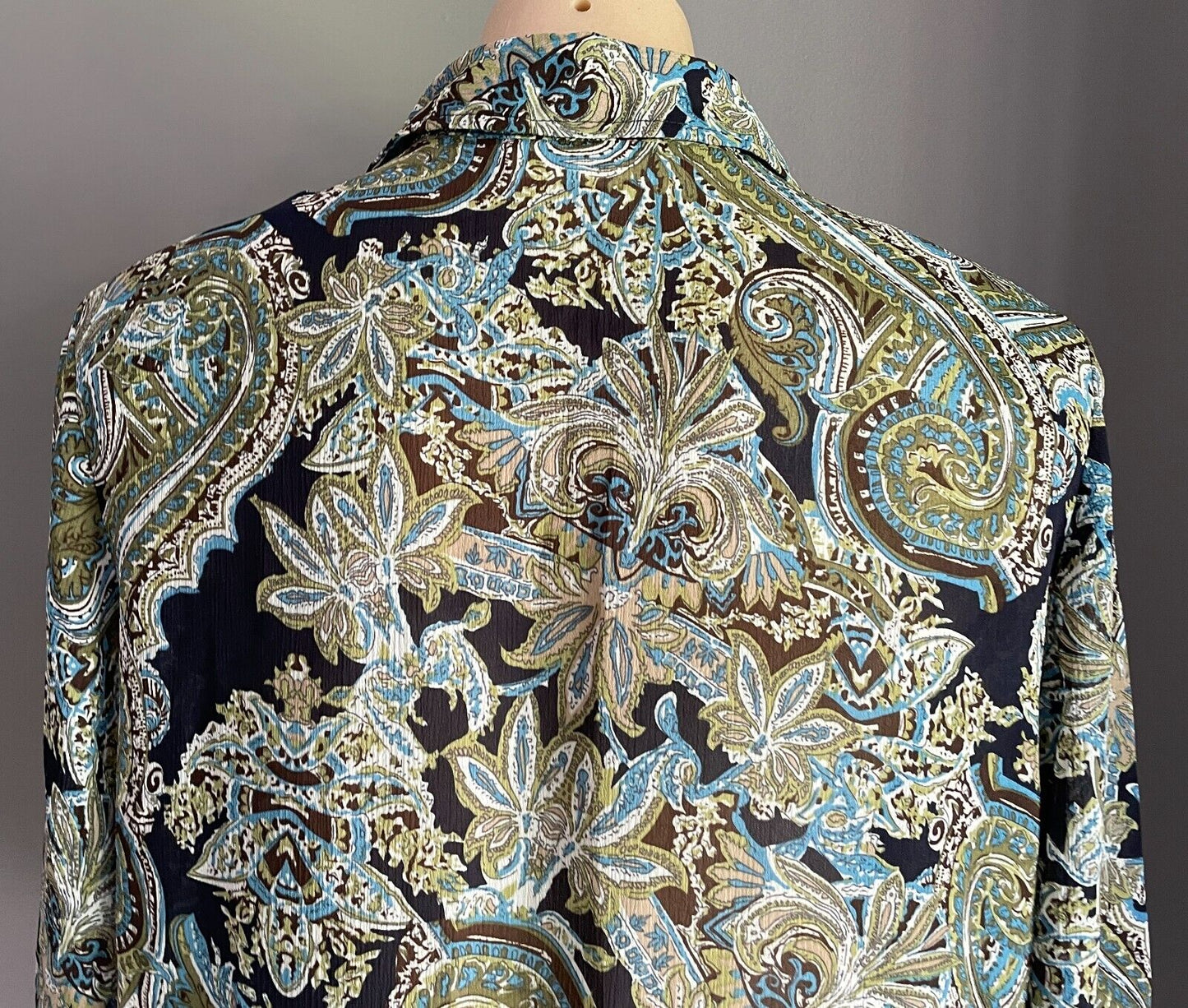 MILLERS Shirt Multicoloured Paisley Print Button Up Blouse 3/4 Sleeve Top Sz 14
