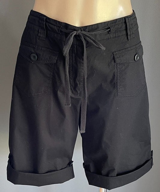 MILLERS Shorts Black Drawstring Waist Cuffed Hem Short Pants Size 12