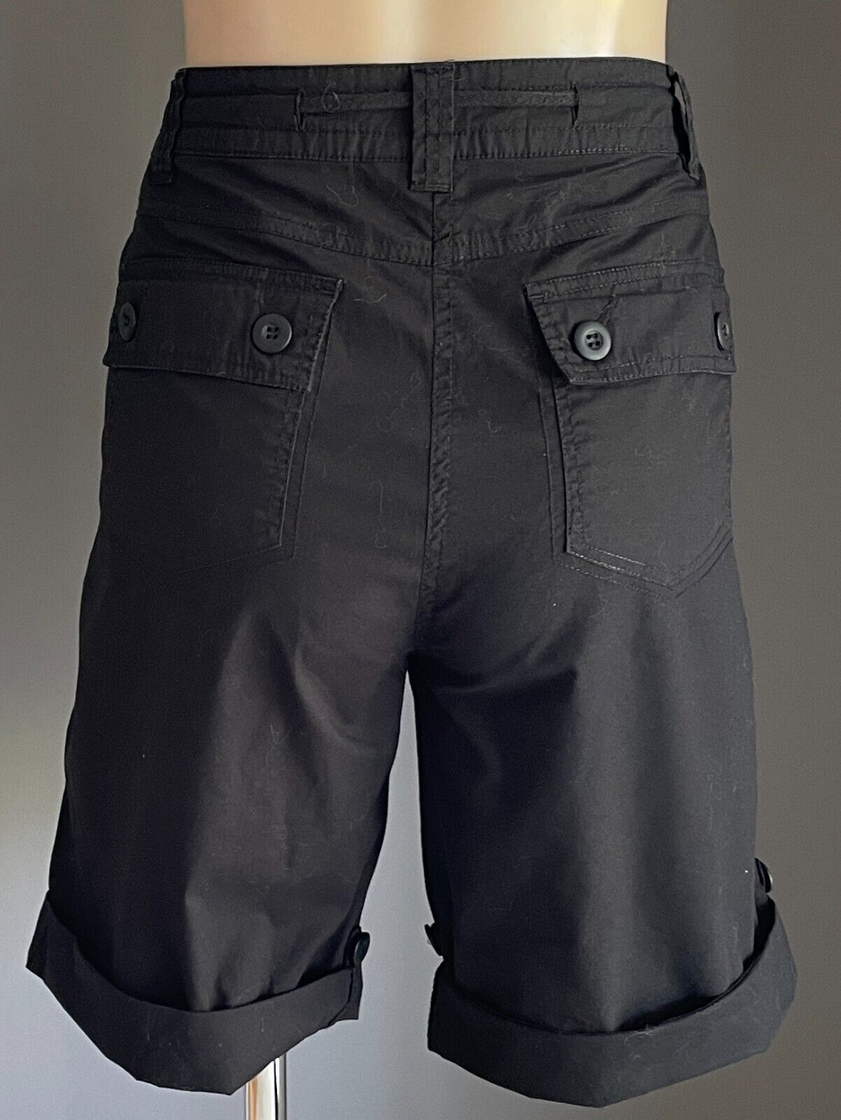 MILLERS Shorts Black Drawstring Waist Cuffed Hem Short Pants Size 12