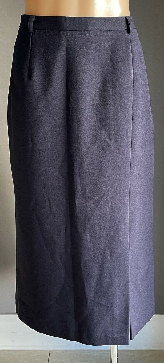 MILLERS Essentials Skirt Navy Blue Straight Midi Length Size 16 w Front Slit