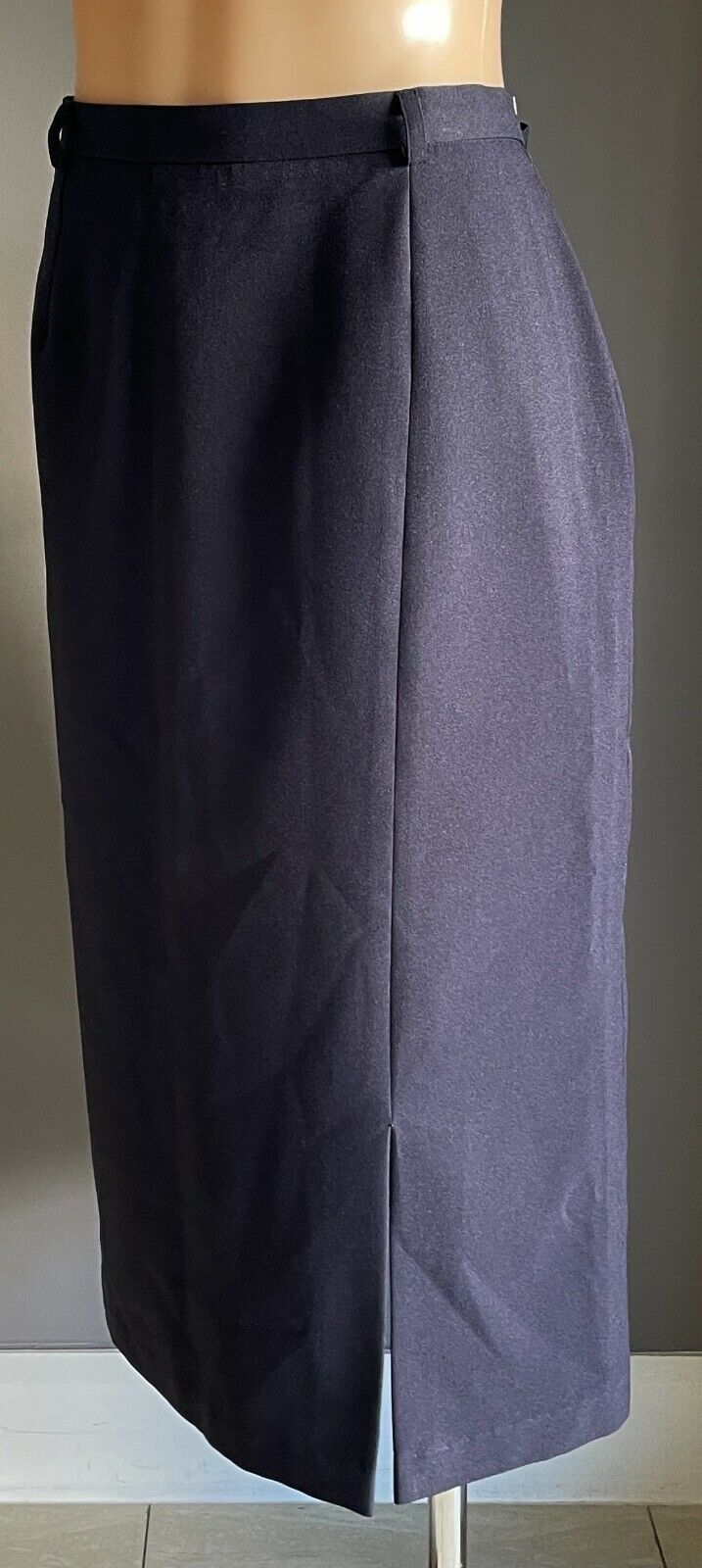 MILLERS Essentials Skirt Navy Blue Straight Midi Length Size 16 w Front Slit