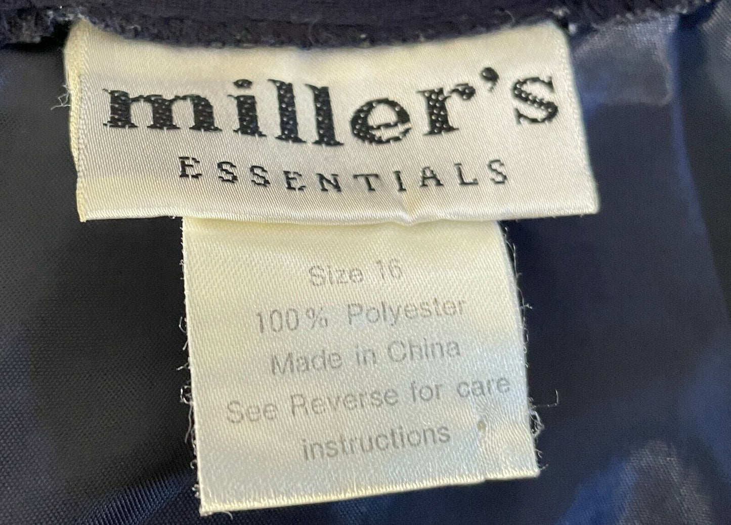 MILLERS Essentials Skirt Navy Blue Straight Midi Length Size 16 w Front Slit