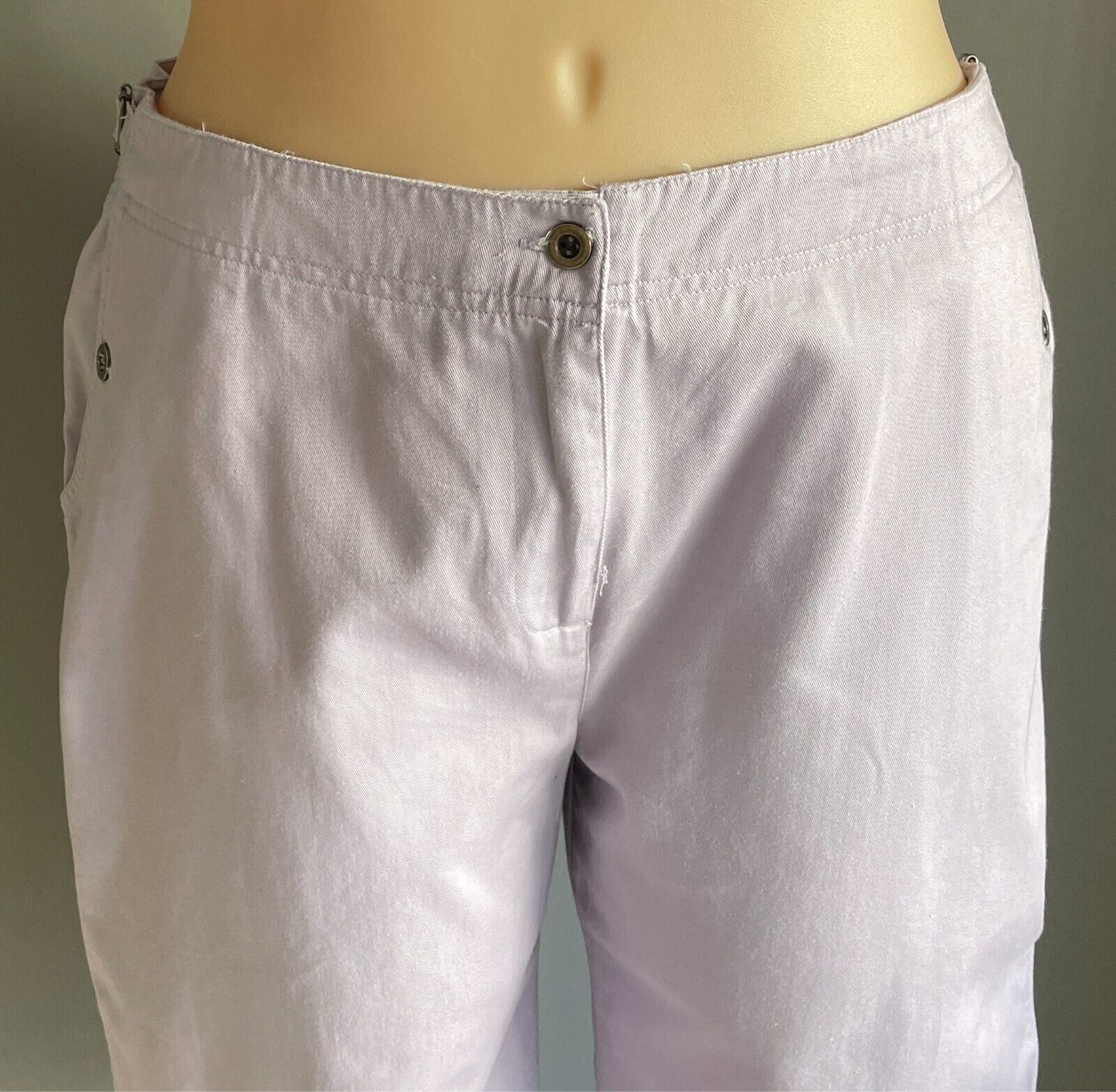 MILLERS Cropped Pants Mauve Lilac Size 18 Adjustable Waist Cotton Fabric