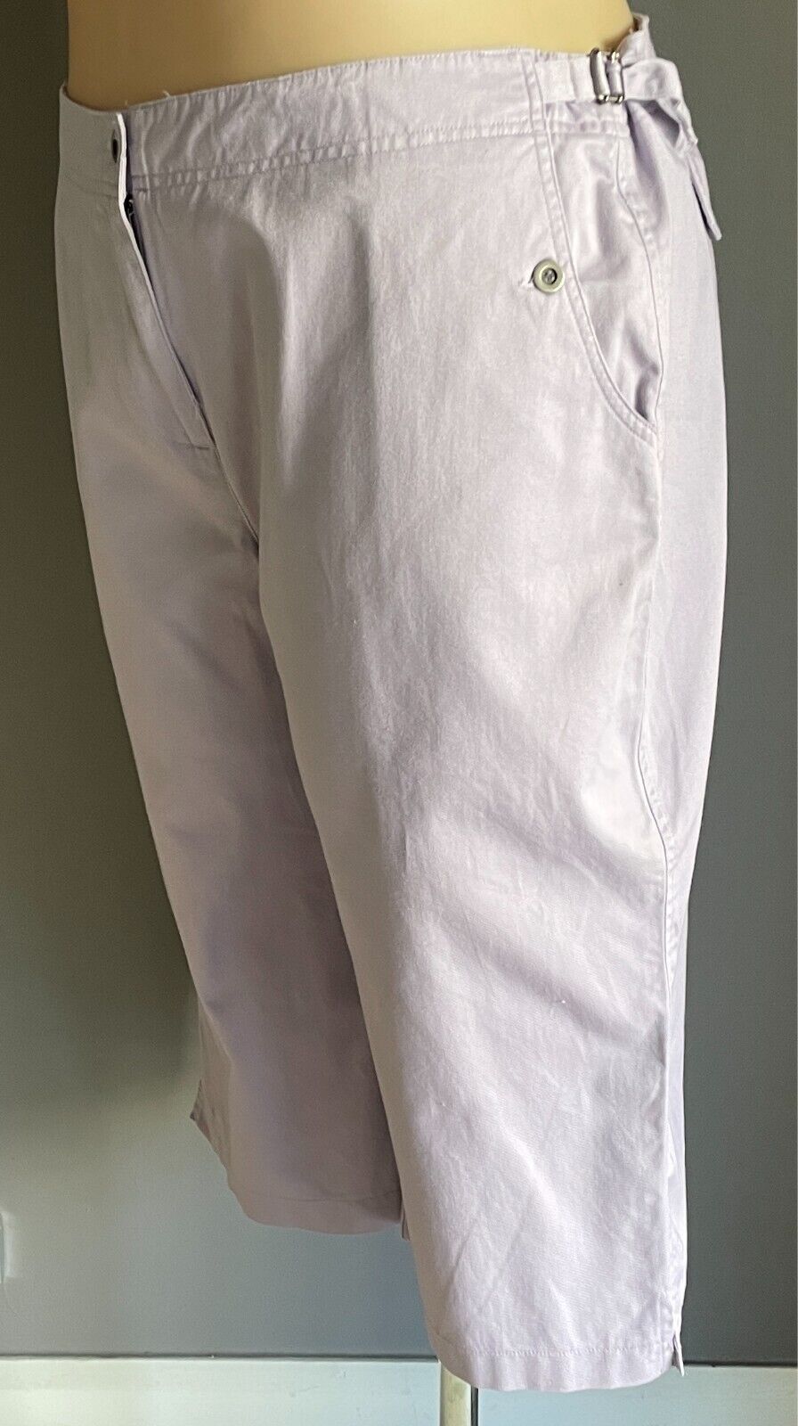 MILLERS Cropped Pants Mauve Lilac Size 18 Adjustable Waist Cotton Fabric