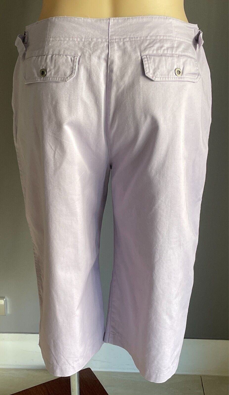 MILLERS Cropped Pants Mauve Lilac Size 18 Adjustable Waist Cotton Fabric