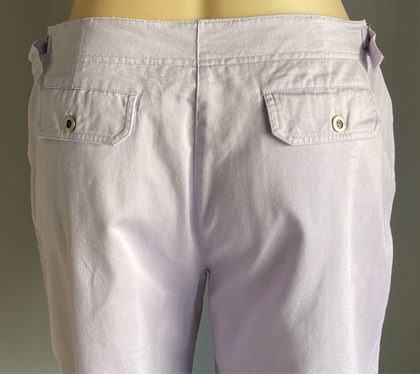 MILLERS Cropped Pants Mauve Lilac Size 18 Adjustable Waist Cotton Fabric