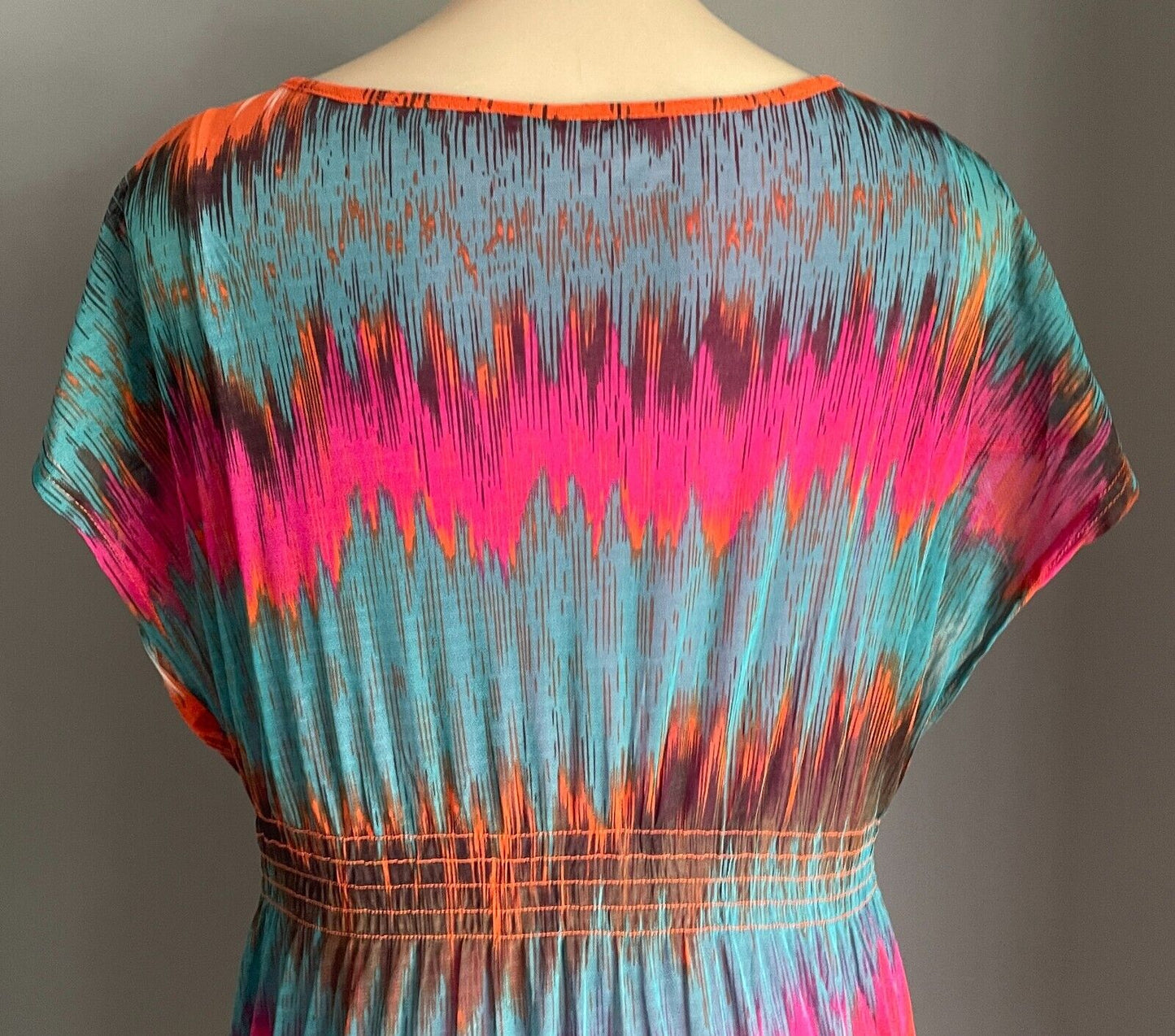 MILLERS Maxi Dress Colourful Print Extended Sleeve Elastic Waist Long Size 18