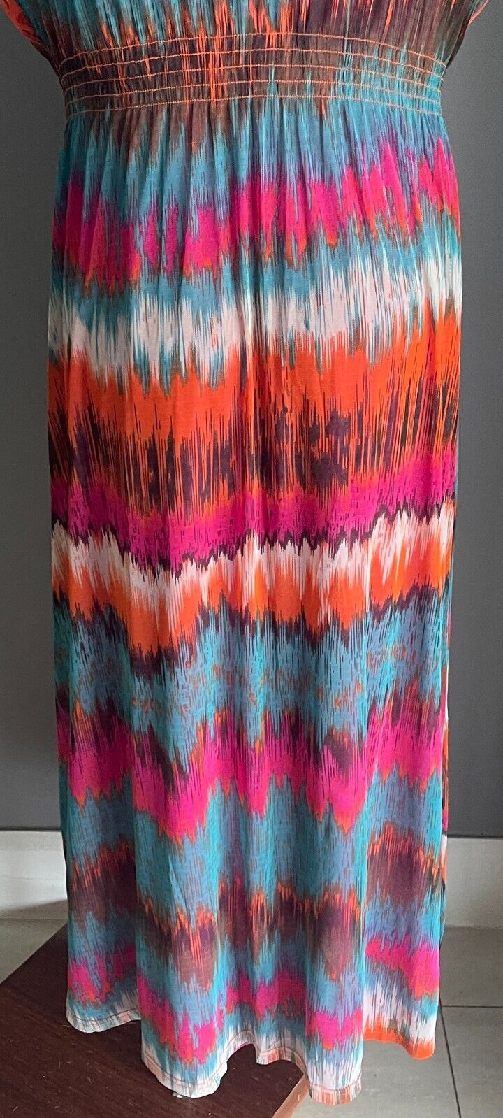 MILLERS Maxi Dress Colourful Print Extended Sleeve Elastic Waist Long Size 18