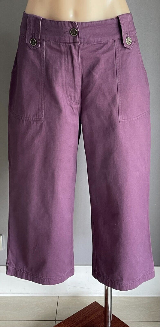 MILLERS Cropped Wide Leg Pants Purple Size 12 Cotton