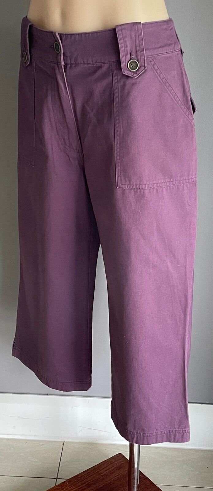 MILLERS Cropped Wide Leg Pants Purple Size 12 Cotton