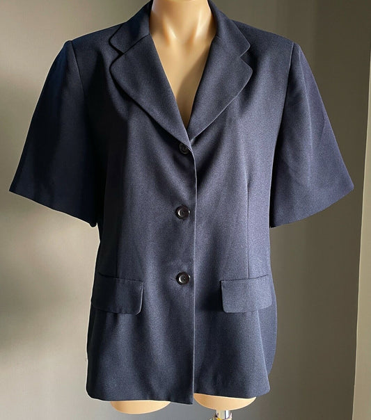 MILLERS CLASSIC WEAR Jacket Navy Blue Short Sleeve Single Breasted Size 16 (2)