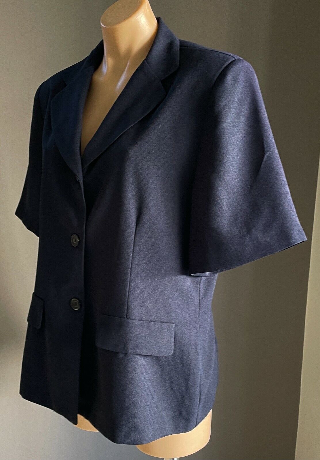 MILLERS CLASSIC WEAR Jacket Navy Blue Short Sleeve Single Breasted Size 16 (2)