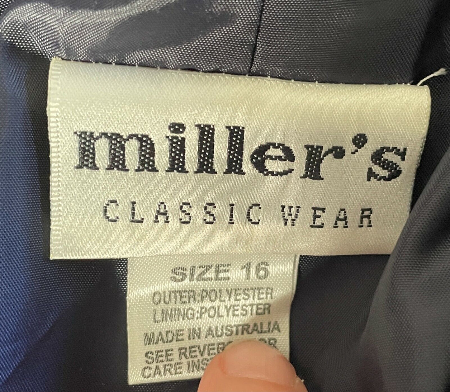 MILLERS CLASSIC WEAR Jacket Navy Blue Short Sleeve Single Breasted Size 16 (2)