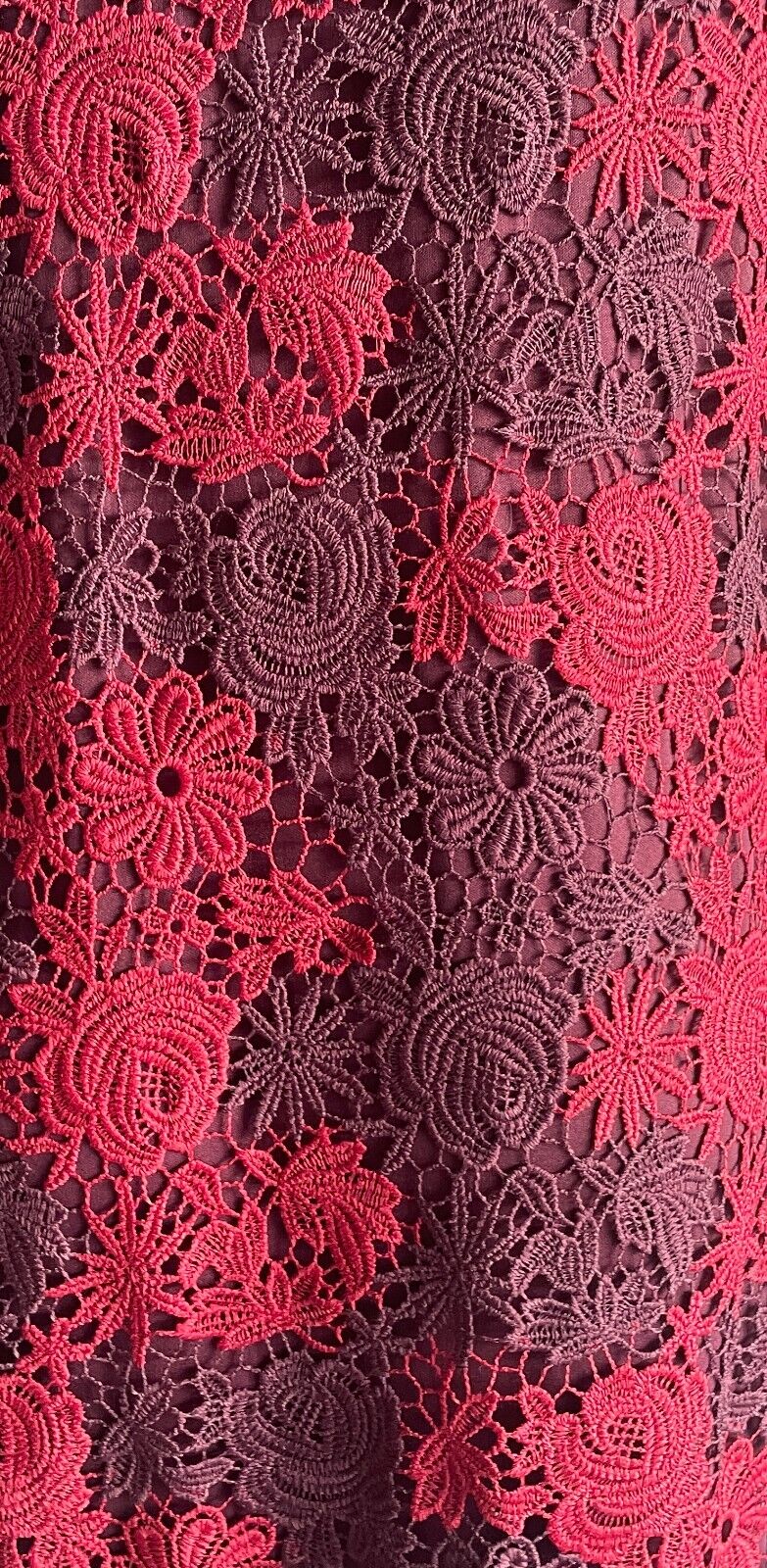 MILLERS Dress Burgundy & Aubergine Cut Out Lace Sleeveless Shift Style Size 22