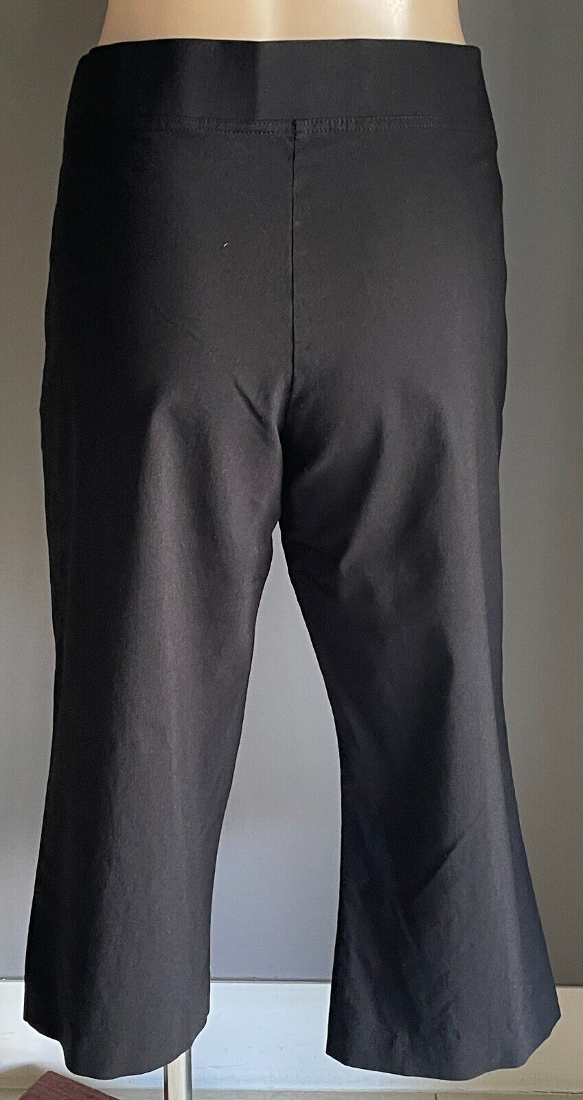 REGATTA PETITES Pants Black Stretch Cropped Size 14 Elastic Waist Straight Leg