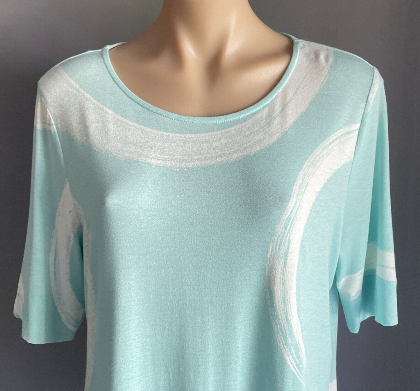 REGATTA Petite Top Mint Green White T-Shirt Size 14 Petite Short Sleeves Stretch