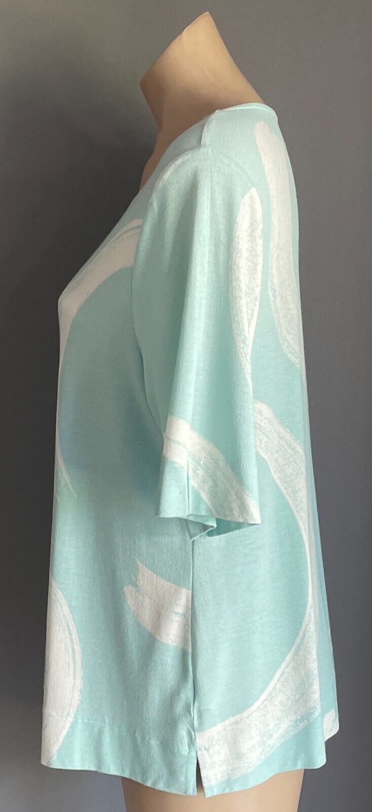 REGATTA Petite Top Mint Green White T-Shirt Size 14 Petite Short Sleeves Stretch