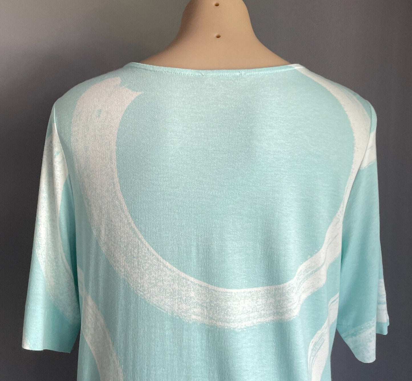 REGATTA Petite Top Mint Green White T-Shirt Size 14 Petite Short Sleeves Stretch