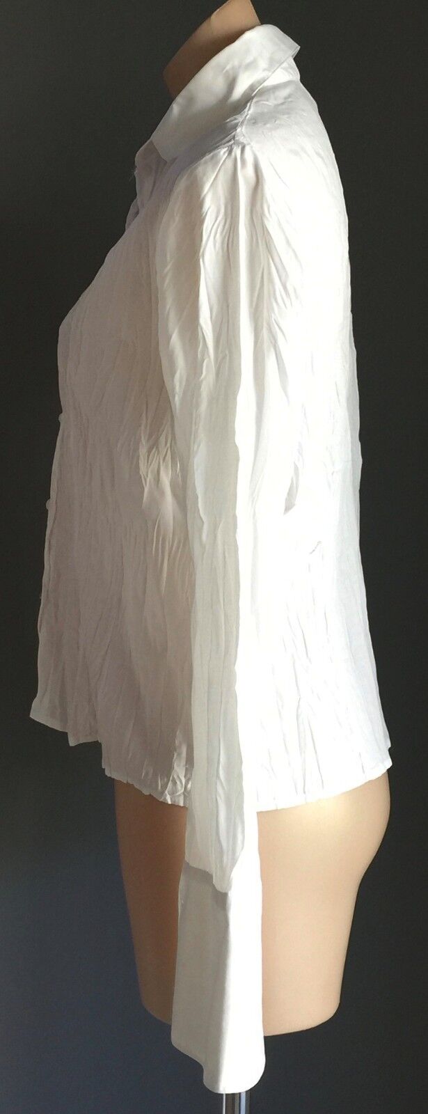 RODNEY CLARK Shirt Button Front White Crinkle Long Sleeve Cufflink Size M 12