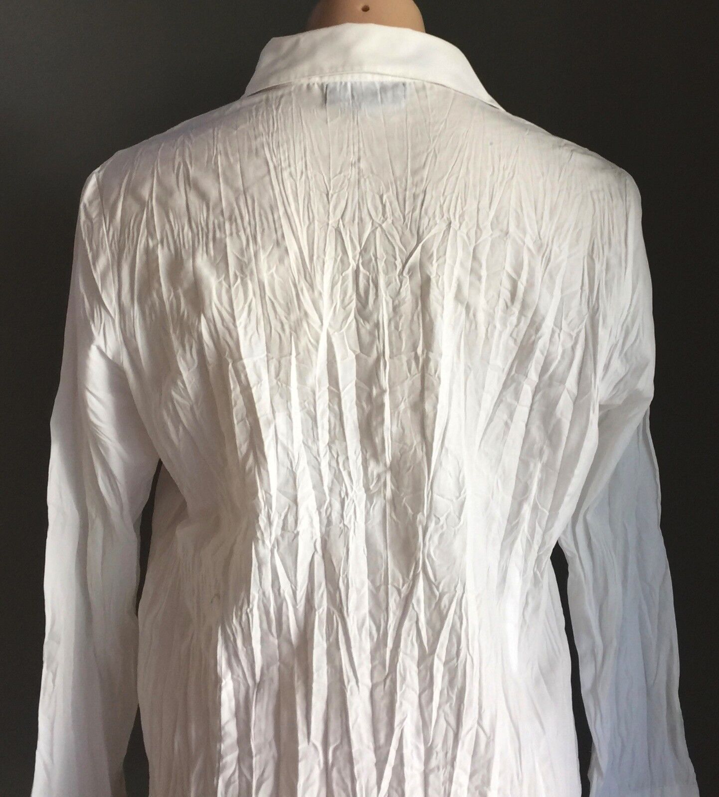 RODNEY CLARK Shirt Button Front White Crinkle Long Sleeve Cufflink Size M 12