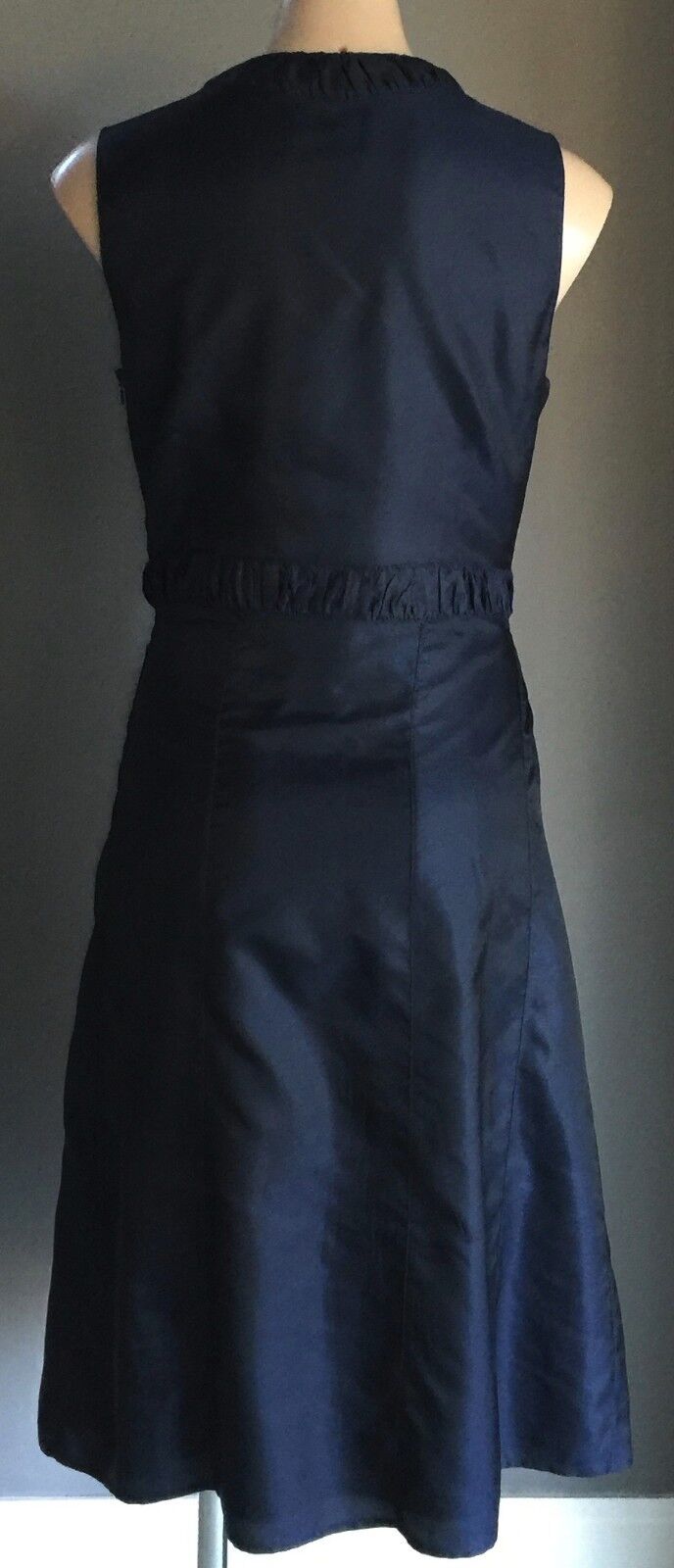 RODNEY CLARK Dress Navy Satin Look & Feel Sleeveless A-line Ladies Size 10