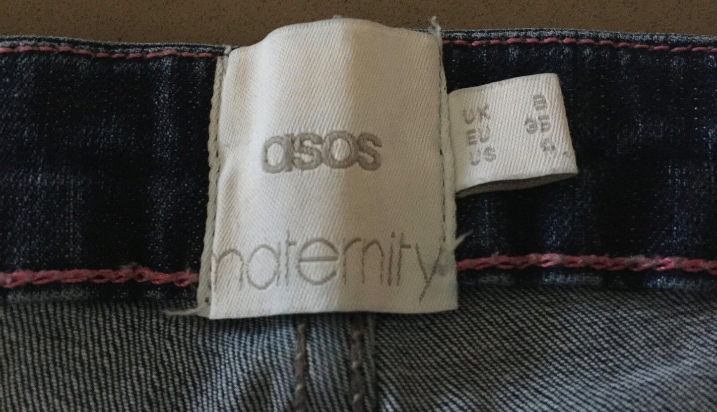 ASOS MATERNITY "Elgin" Distressed Skinny Leg Denim Jeans Ladies Size 8 NEW