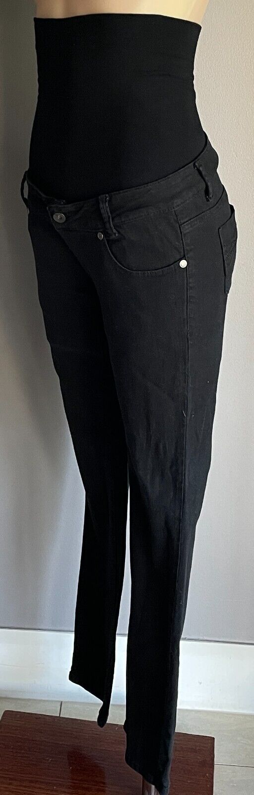ASOS Maternity Jeans Black Stretch Skinny Leg Denim Size 8 Pants