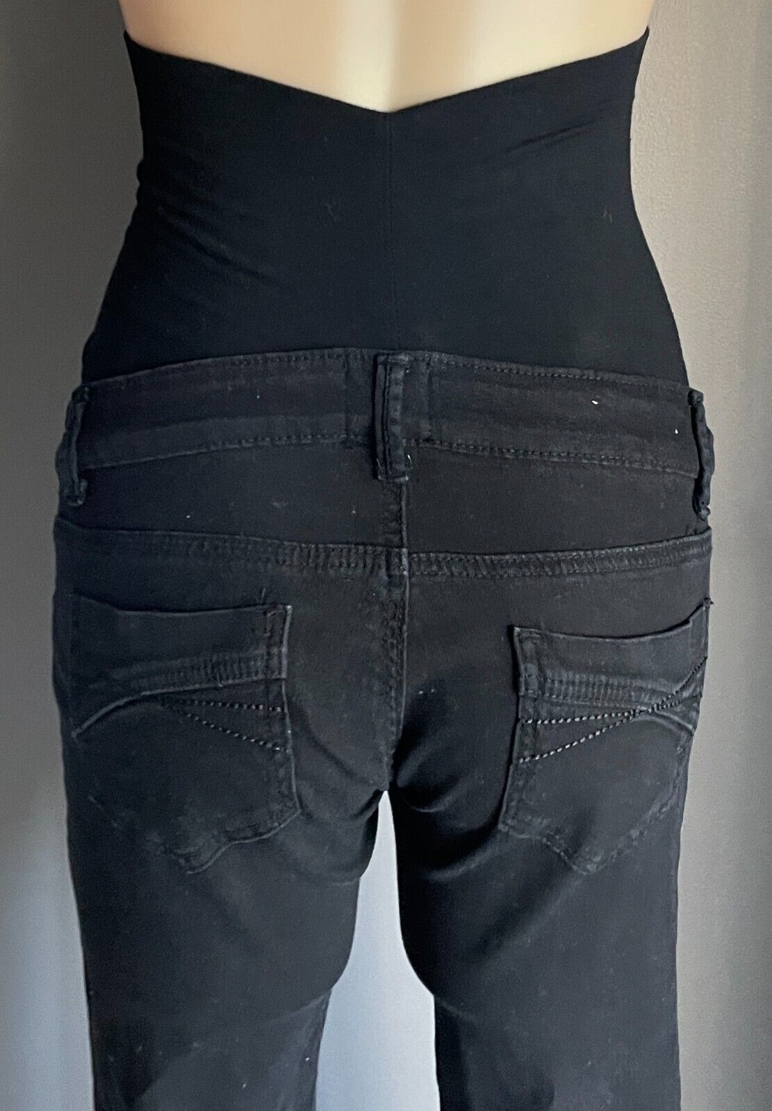 ASOS Maternity Jeans Black Stretch Skinny Leg Denim Size 8 Pants