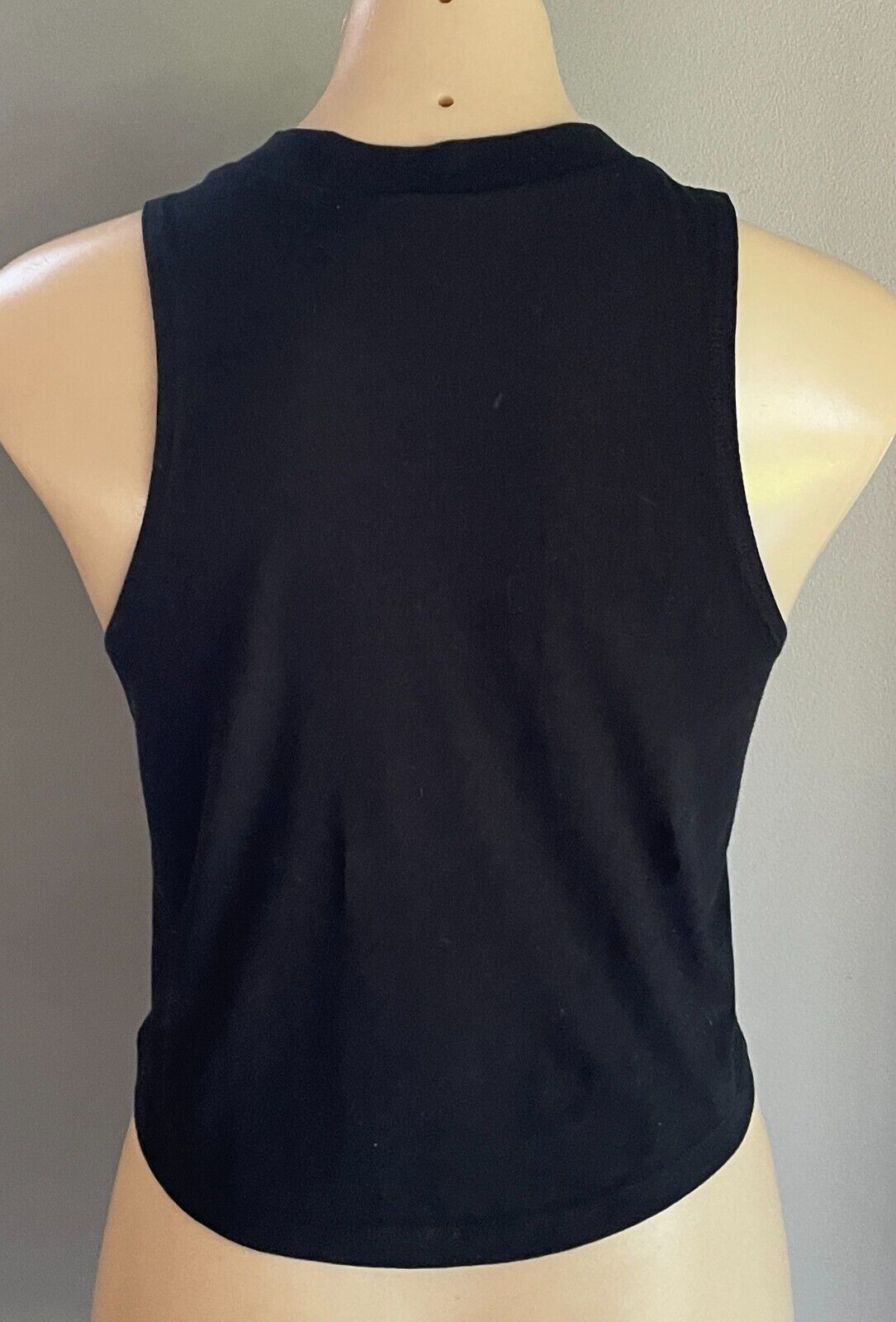 ASOS DESIGN Black Sleeveless Crop Top Size 4 AU 10 Stretch Cotton Fabric NEW