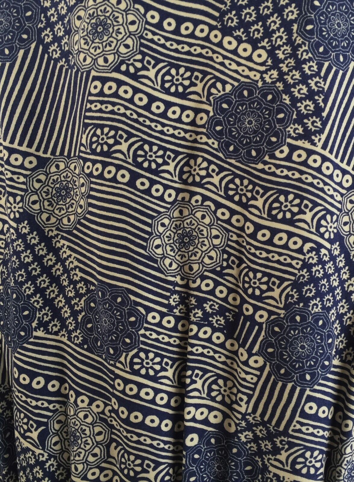 ASOS Romper Blue & Beige Tile Print Long Sleeve Shorts Playsuit Plus Size 26 NEW