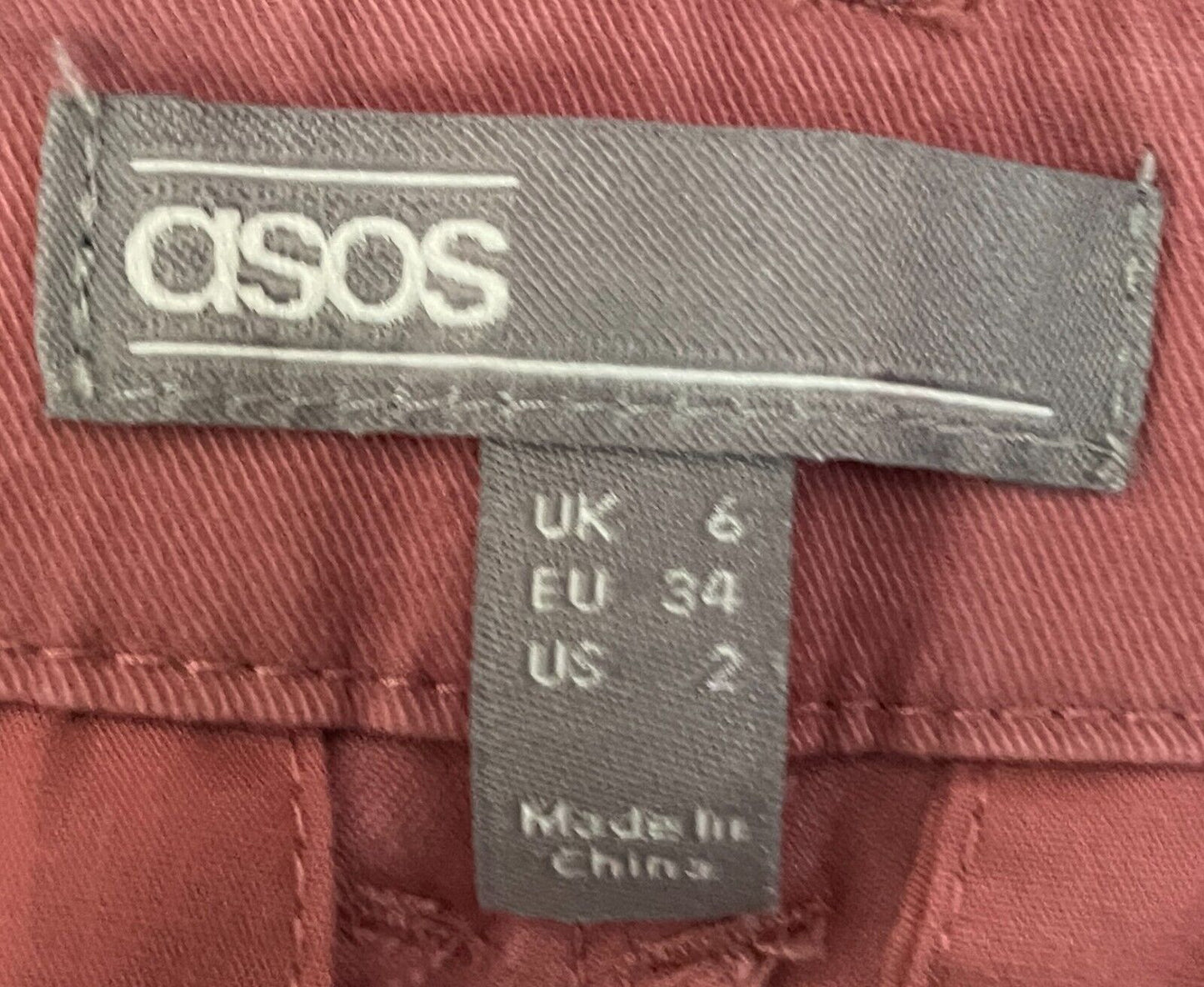 ASOS Jogger Pants Dusty Rose Tapered Leg Size 6 8 Pull On Style Cropped Length