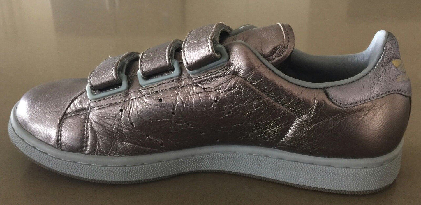 STAN SMITH ADIDAS Trainers Pewter Hook & Loop Shoes Size US8 UK6.5 28cm NEW