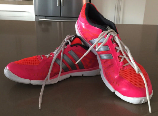ADIDAS Sneakers Pink & Orange Trainers Runners Ladies Size US 8.5 UK 7 Shoes