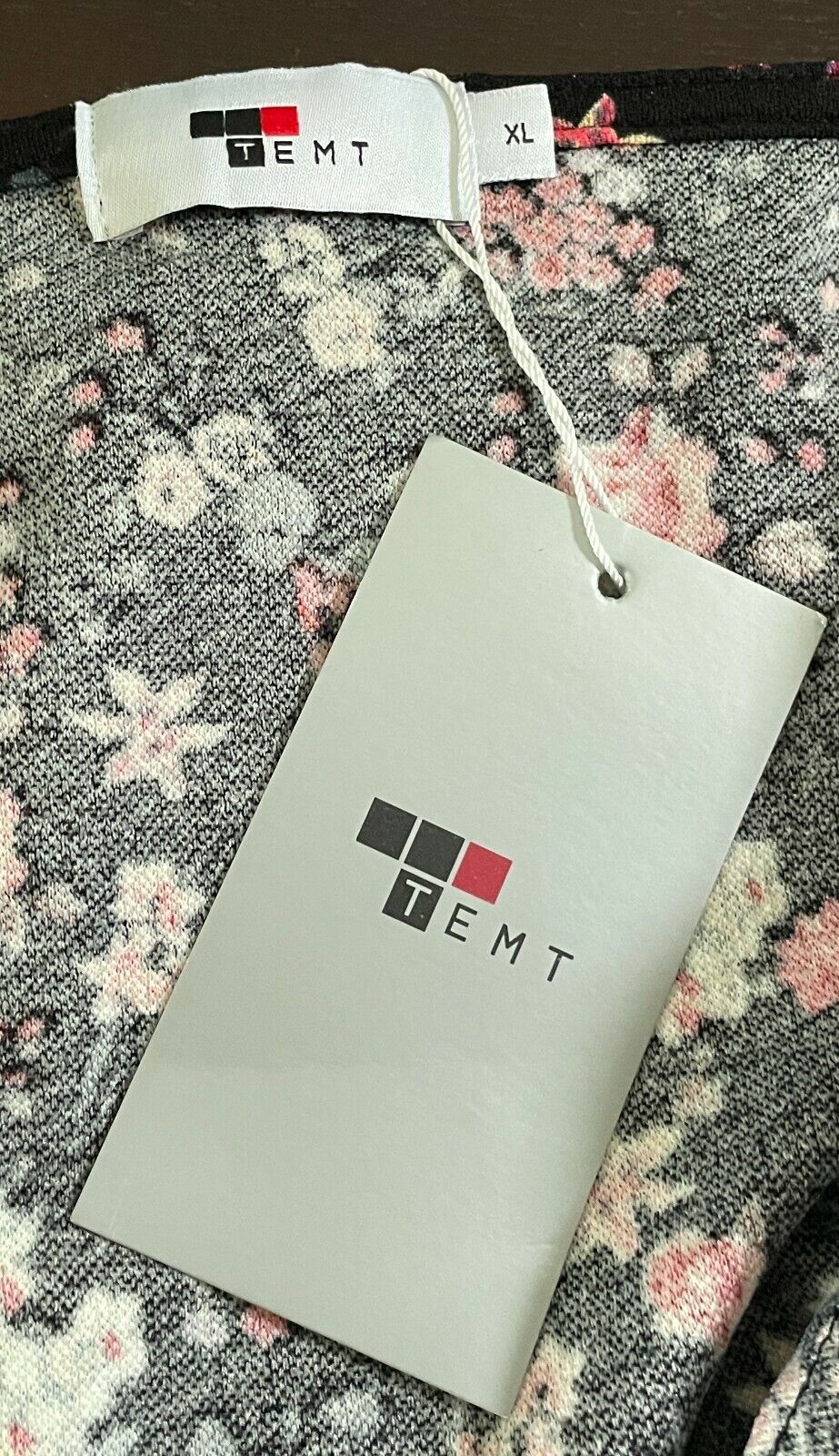 TEMT Crop Top Black Floral Soft Stretch Straps Faux Button Front Size XL  12 NEW