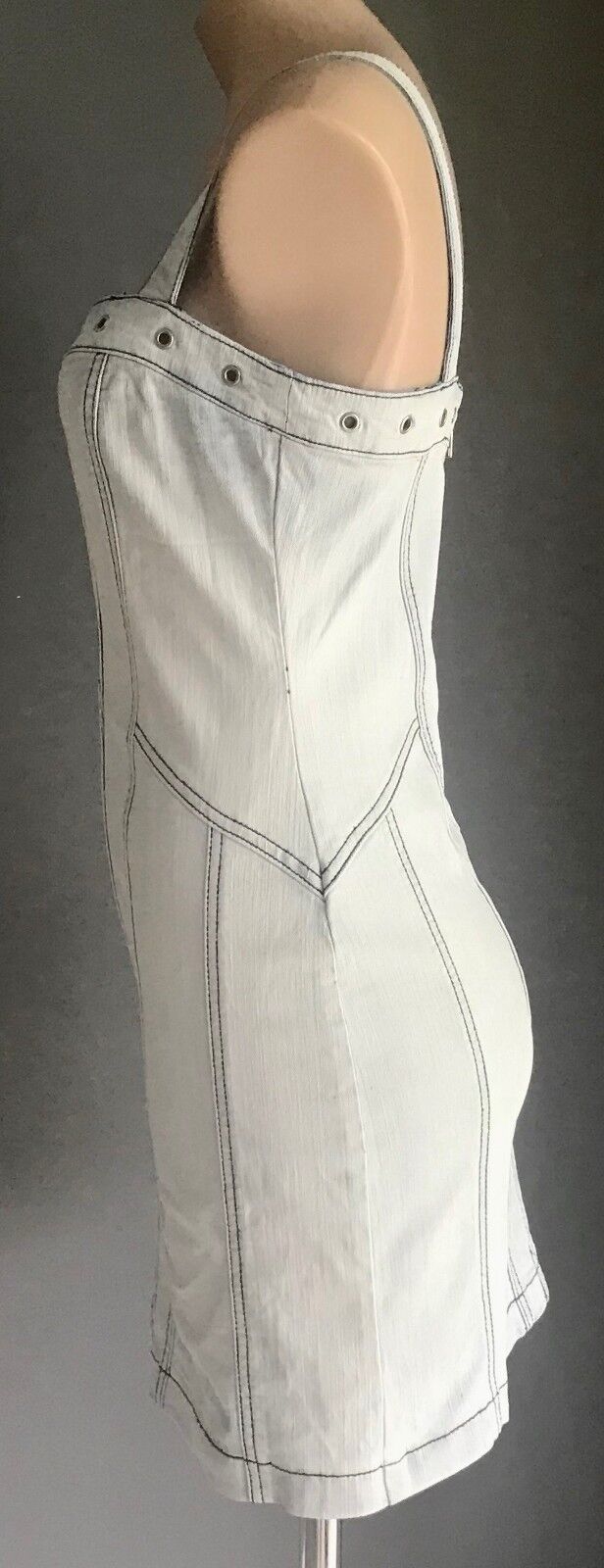 TEMT Bodycon Dress Faded Blue Denim Stretch Sleeveless Size S AU 10 Resort