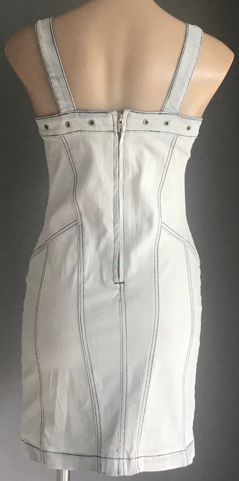TEMT Bodycon Dress Faded Blue Denim Stretch Sleeveless Size S AU 10 Resort
