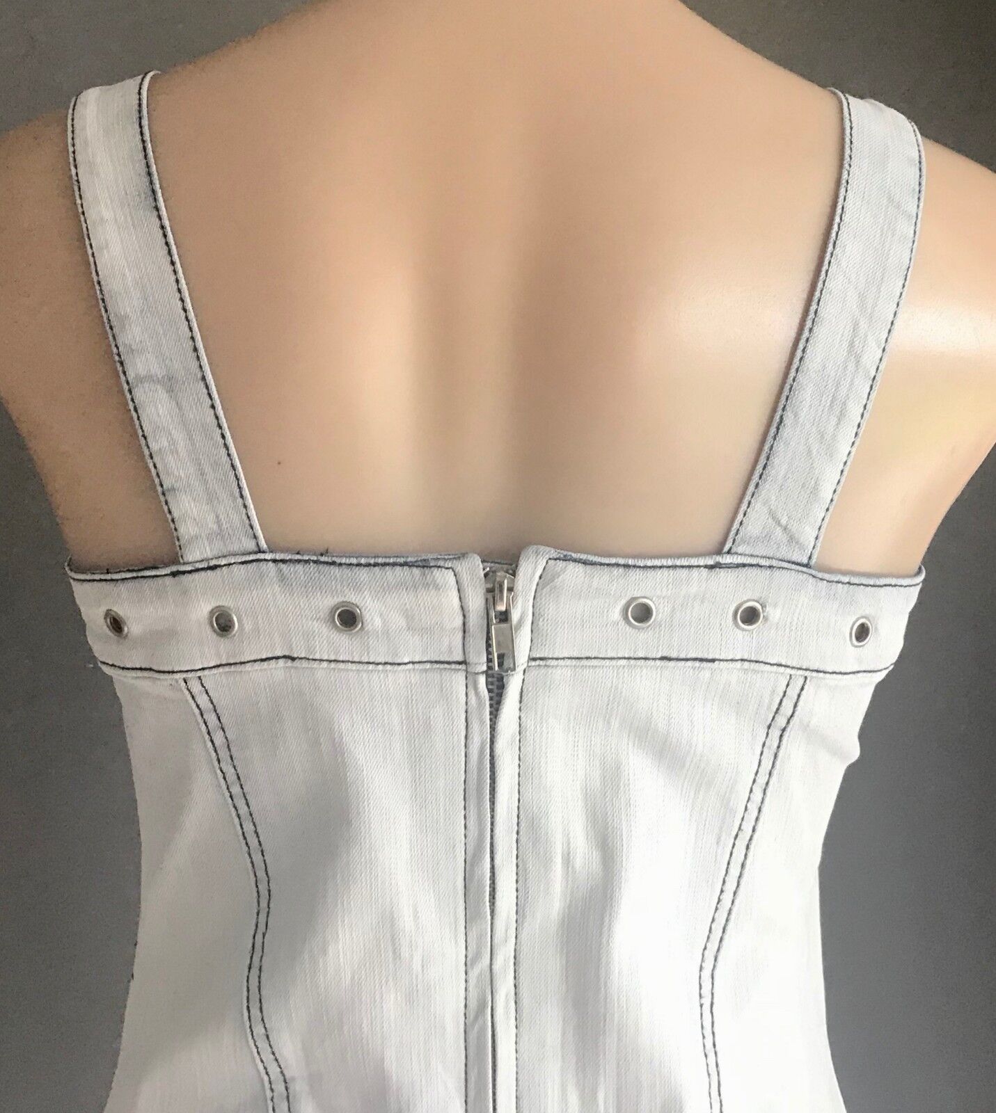 TEMT Bodycon Dress Faded Blue Denim Stretch Sleeveless Size S AU 10 Resort