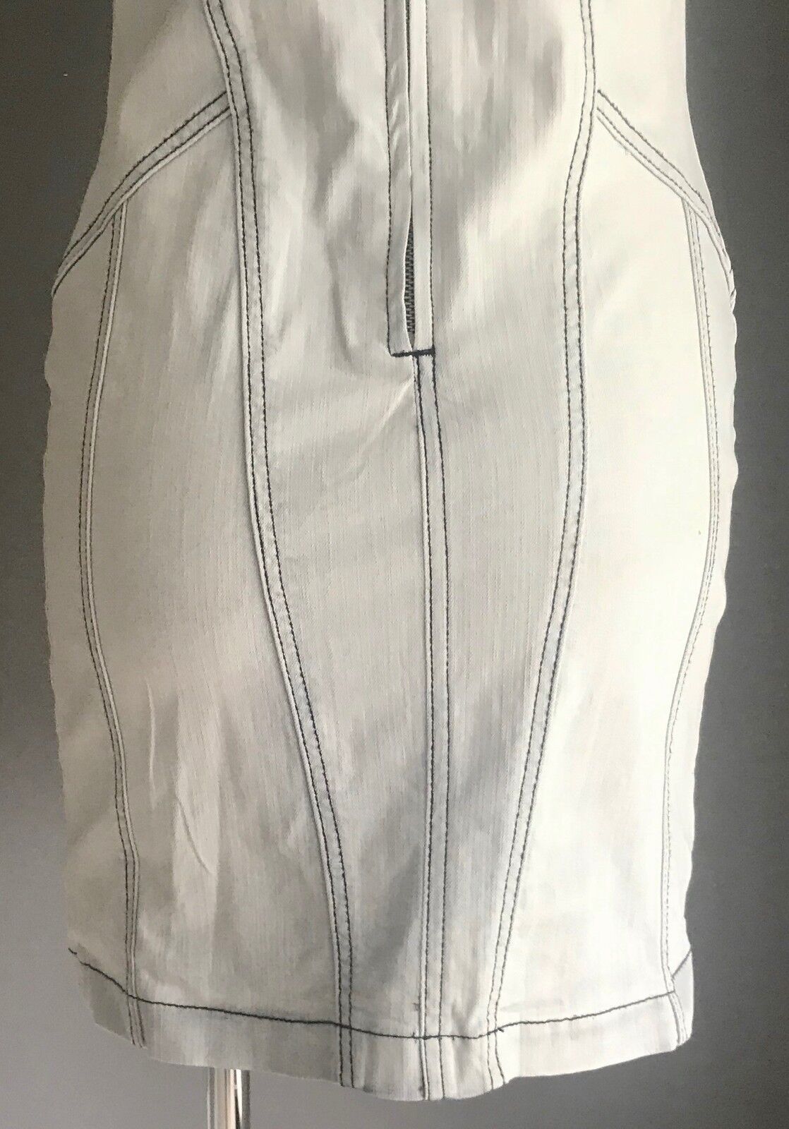 TEMT Bodycon Dress Faded Blue Denim Stretch Sleeveless Size S AU 10 Resort