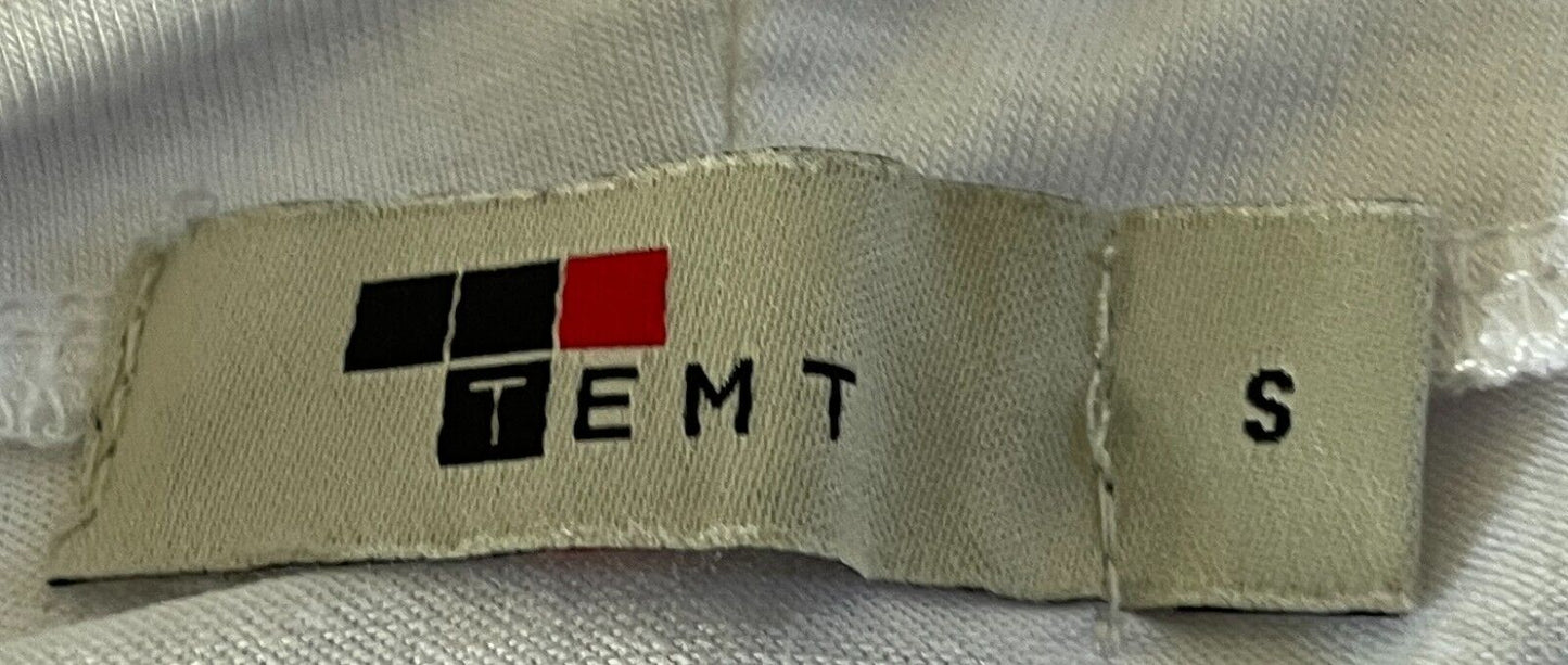 TEMT Top Long Tunic White Sleeveless Turtleneck W Side Slits Size 8 10 NEW