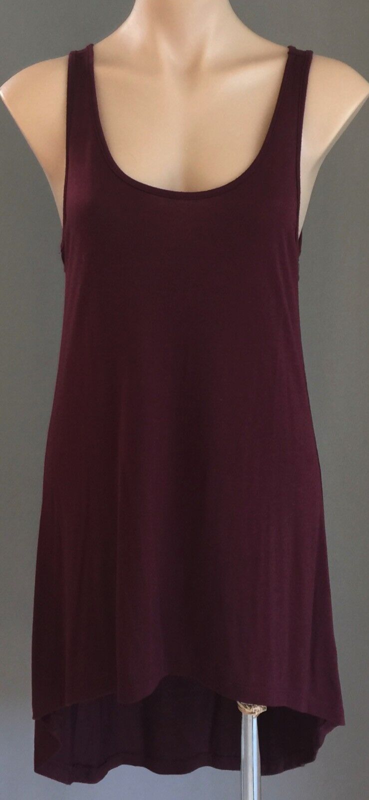 TEMT Dress Burgundy Hi-Lo Cut Out Back Dress Ladies Size M 10 Retro Chic