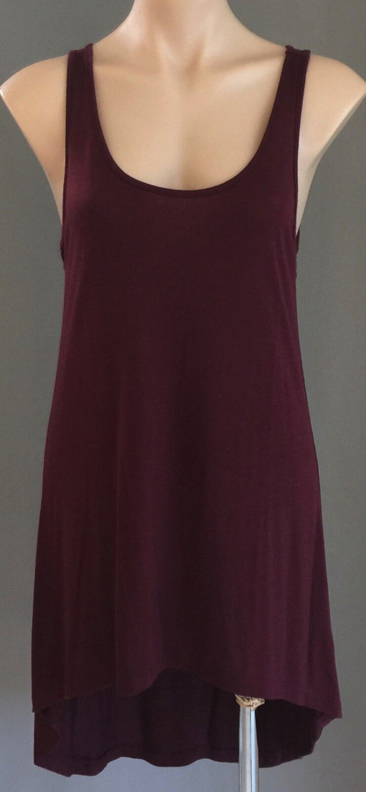 TEMT Dress Burgundy Hi-Lo Cut Out Back Dress Ladies Size M 10 Retro Chic