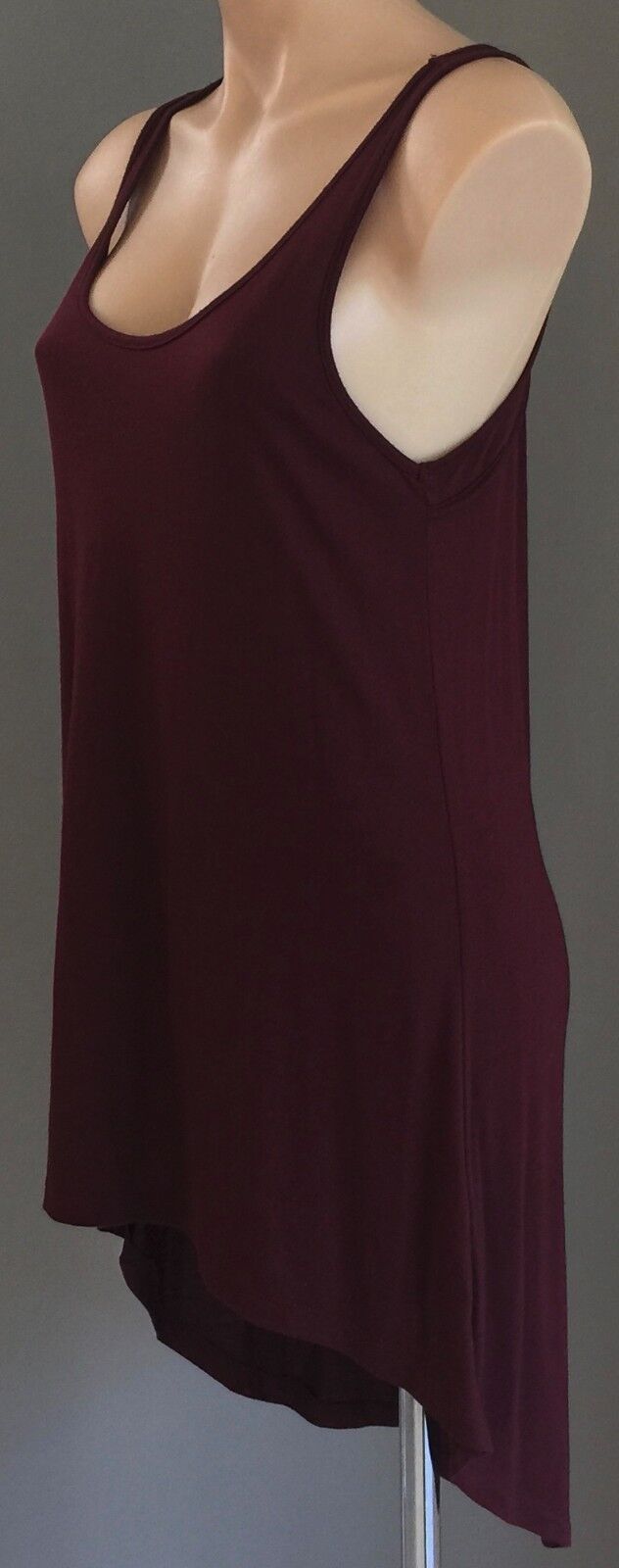 TEMT Dress Burgundy Hi-Lo Cut Out Back Dress Ladies Size M 10 Retro Chic