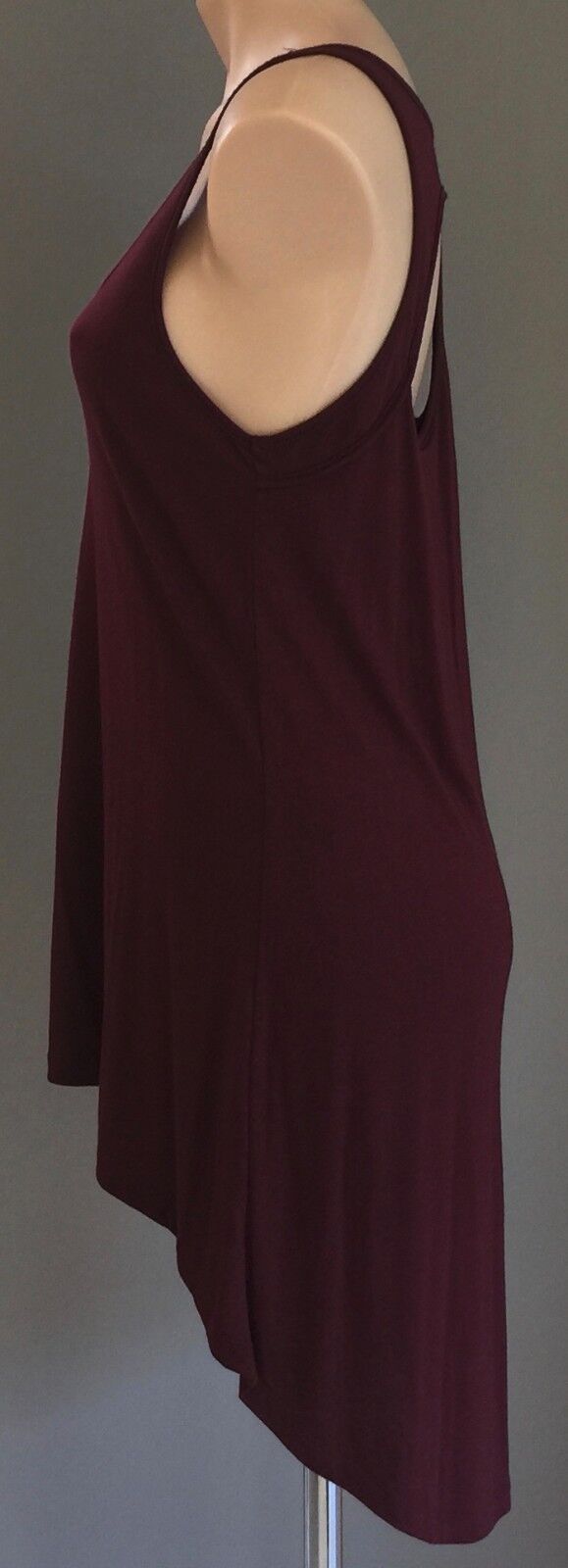 TEMT Dress Burgundy Hi-Lo Cut Out Back Dress Ladies Size M 10 Retro Chic